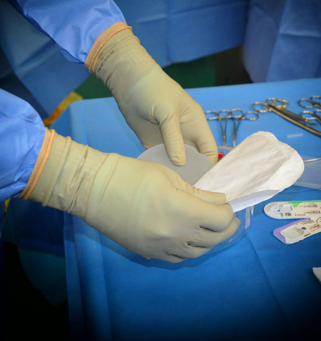 Precision L&K spine instruments neatly arranged on a sterile tray ready for surgery.